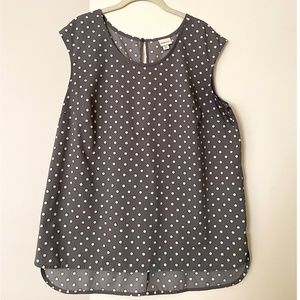 Merona Gray Print Sleeveless Shell Top - XL